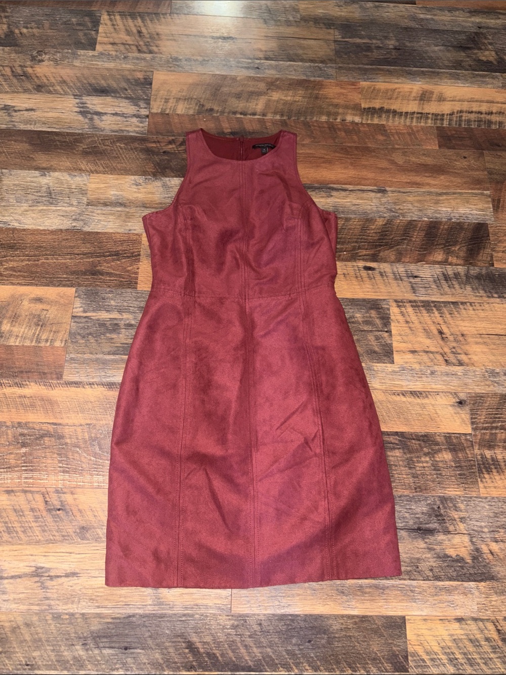 Banana Republic burgundy faux suede sleeveless dress